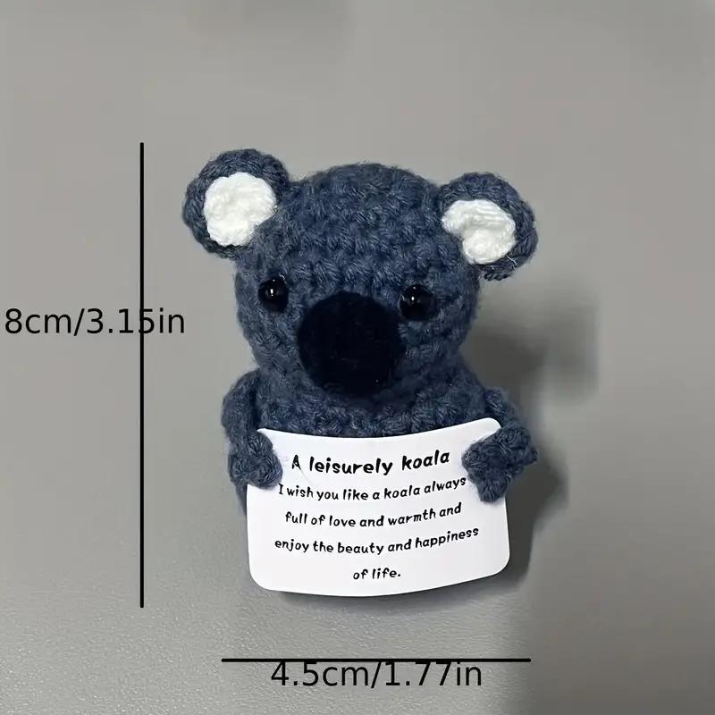 Koala Design Crochet Toy, Letter Pattern DIY Handmade Knitting Toys, Mini Desktop Decorations for Home & Office