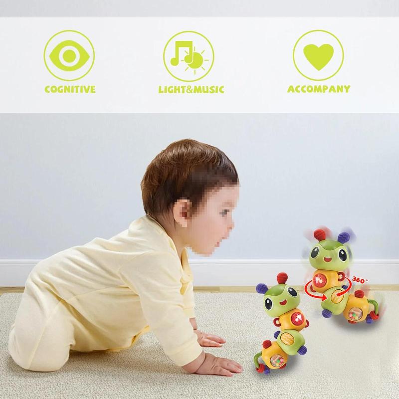 360° Fine Motor Skills Toys, Cute Caterpillar Musical Toys, Musical Educational Toys, Educational Learning Toys Gift, 5.5*6.7 in