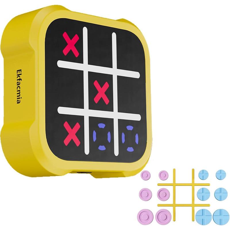 Tic Tac Toe Bolt Game, 3-in-1 Fidget Toys Board Games, Handheld Puzzle Game Console, Portable Travel Games for Memory Growth for Kids Birthday Gifts for Ages 3+