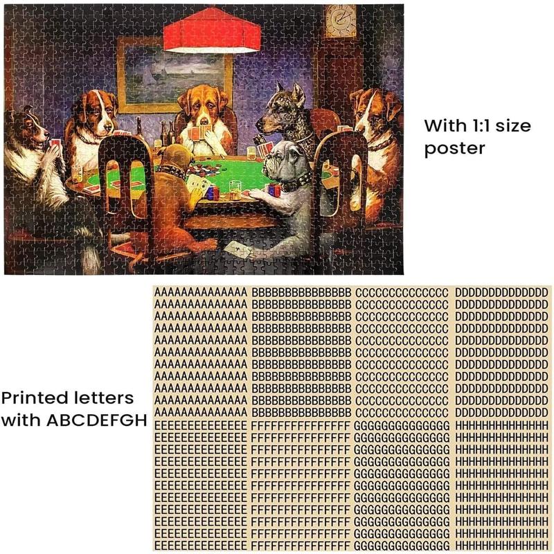 500 Pieces Jigsaw Puzzles for Adults Wooden Jigsaw Puzzle Dogs Playing Poker Puzzles DIY Home Decor Wall Art Game Toy Gift for Family Dad Mom Wife Friends,21 * 15 inches