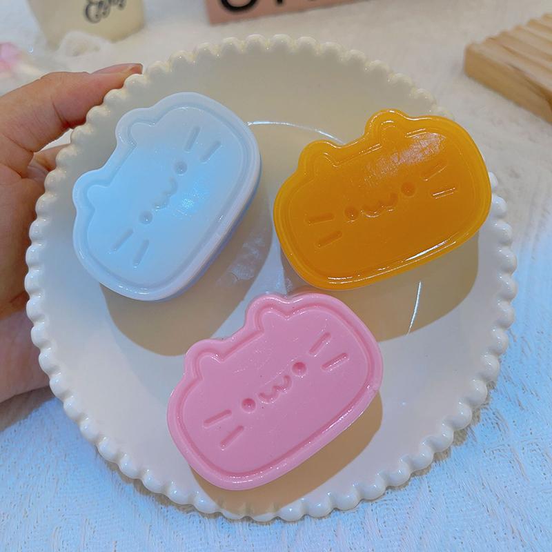 Sticky TPR Cute Cat Cheese Bread Pressure  Soft Squishy Fingertip Toy Relieving Squeeze Decompression Slow Rebound Toy