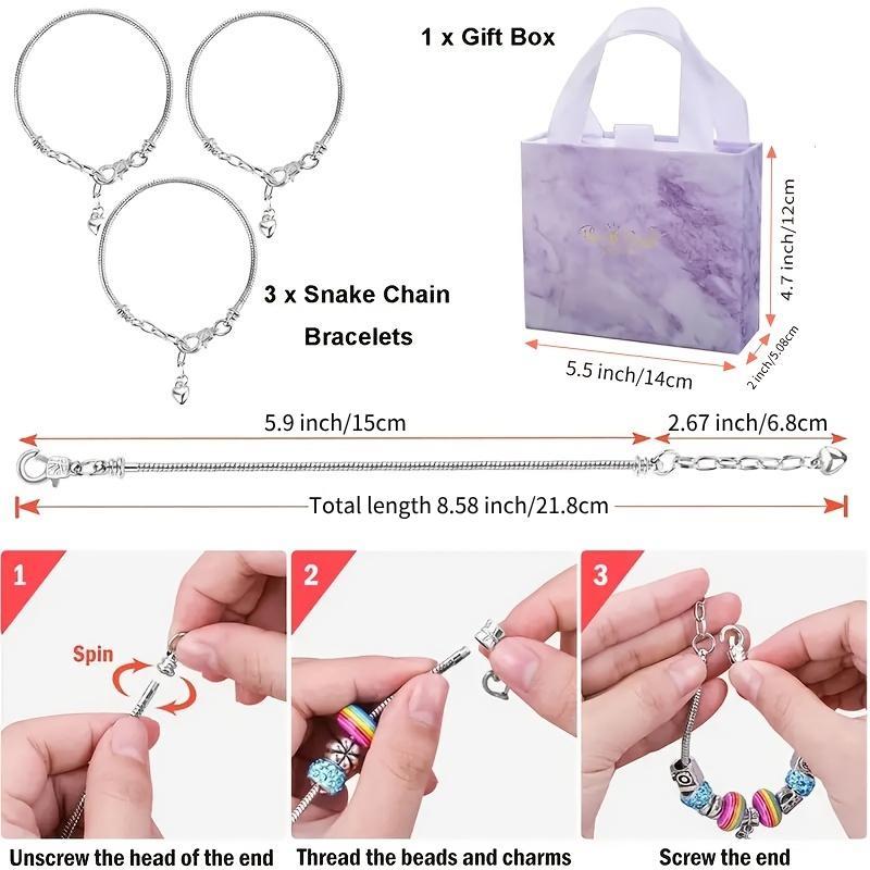 Cute Heart & Flower Decor Beaded Bracelet Making Kit, 66pcs set DIY Beaded &  Jewelry Making Kit, Birthday Craft Gift for Teenager