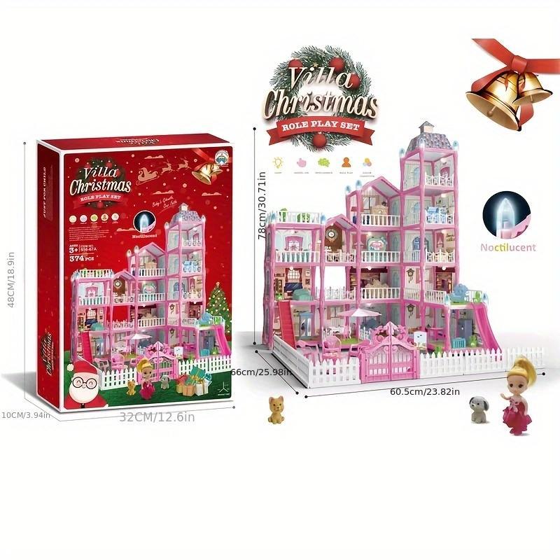 DIY Doll House, 1 Box Dream Doll House with Furniture & Dolls, Parent-child Interaction Toy, Pretend Toy for Little Girls Kids, Birthday Gift