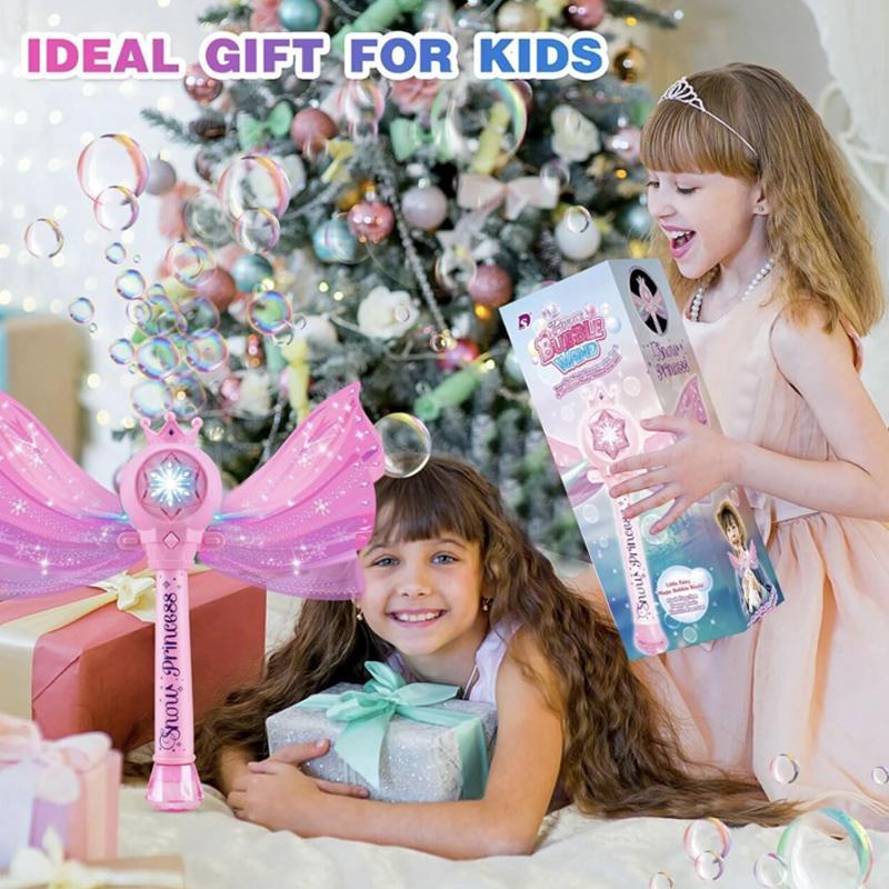 Fairy Bubble Stick with LED Lights & Music Mode, Bubble Blower Outdoor Toy, Creative Birthday and Holiday Gift Options