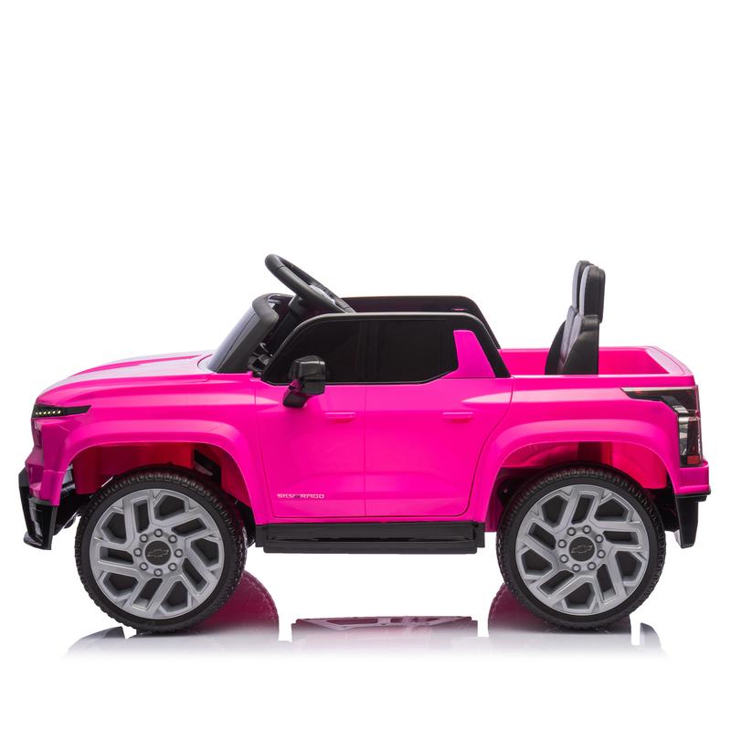 Pink Blue Black Red 24V Kids Ride on Car W Parents Control,Licensed Silverado,Four-wheel suspension,LED Lights,Bluetooth,music,USB,MP3,Power display,speeds 2.49-3.73MPH For kids aged 2-5,Christmas Gift