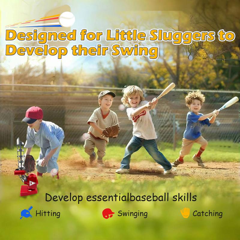 Auto Baseball Pitching Machine, Outdoor Sports Toys for Kids Ages 5, 6, 7, 8, 9, 10, 11, 12, Adjustable Angles Electronic Baseball Training Equipment & Batting Practice Toys for Youth