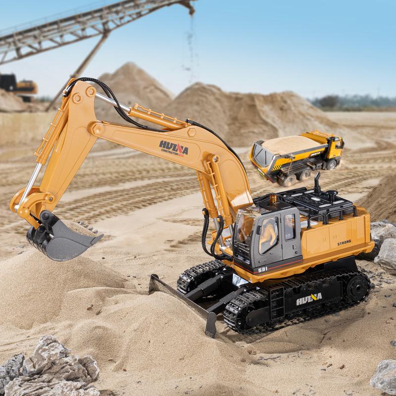 Large RC Construction Vehicles (Excavator, Bulldozer, Loader, dump truck). Educational toys for boys and girls. Realistic Design. STEM TOYS.