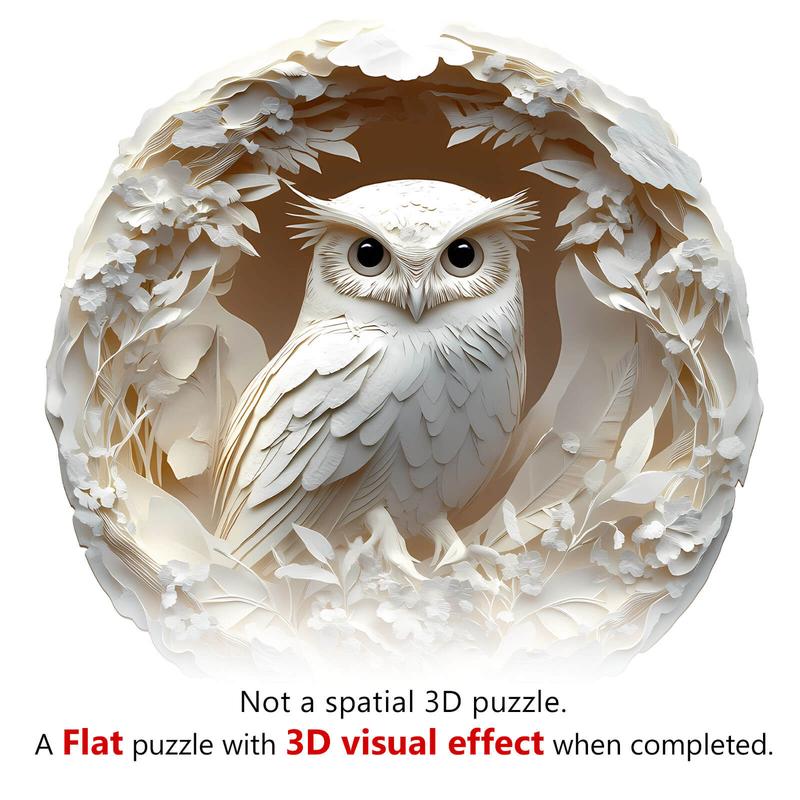 3D Paper Carved Owl Wooden Jigsaw Puzzle 3d  wooden