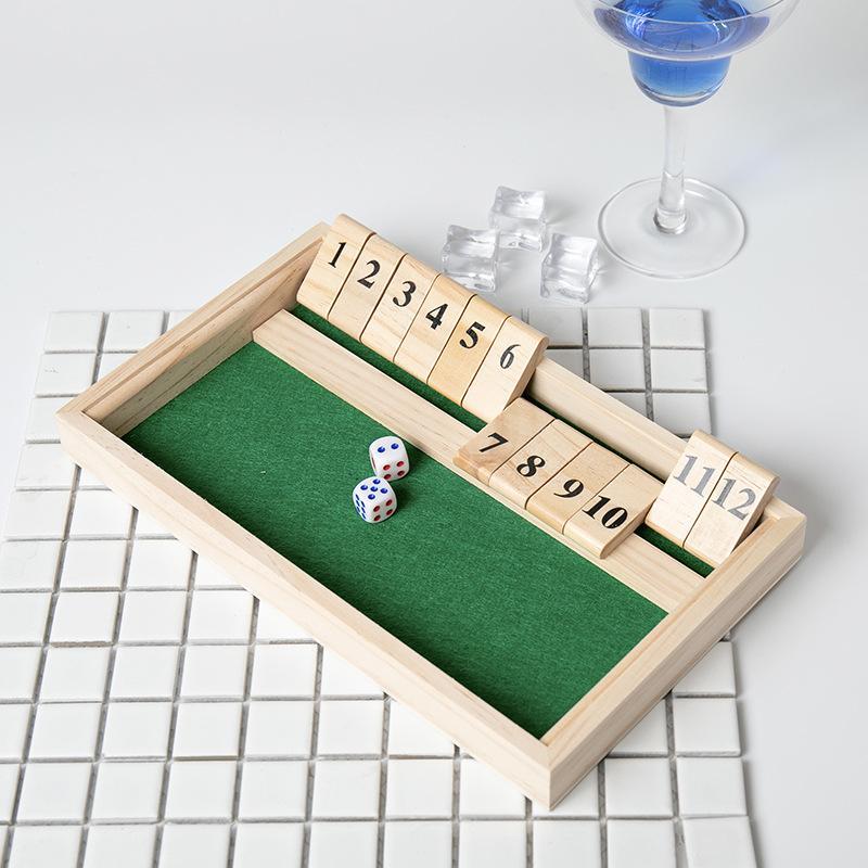 Wooden Number Board Game, 1 Box Double-sided Flipping Card Board Game, Drinking Game for Party, Party Game Supplies, Christmas, Christmas Gift