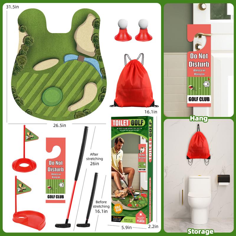 Kaelinda Toilet Golf Game - Funny Gifts for Men, Golf Gifts for Men, Funny White Elephant Gifts for Adults, Bathroom Golf Gag Gifts for Adults, Cool Dad Gifts for Husband Birthday Gifts