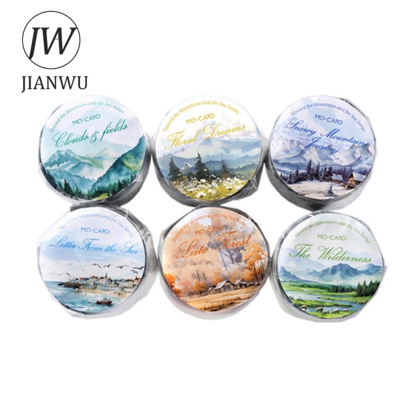 JIANWU 30mm*200cm To The Mountains and  Sea Series Vintage Landscaping Collage Material PET Tape Creative DIY Journal Stationery