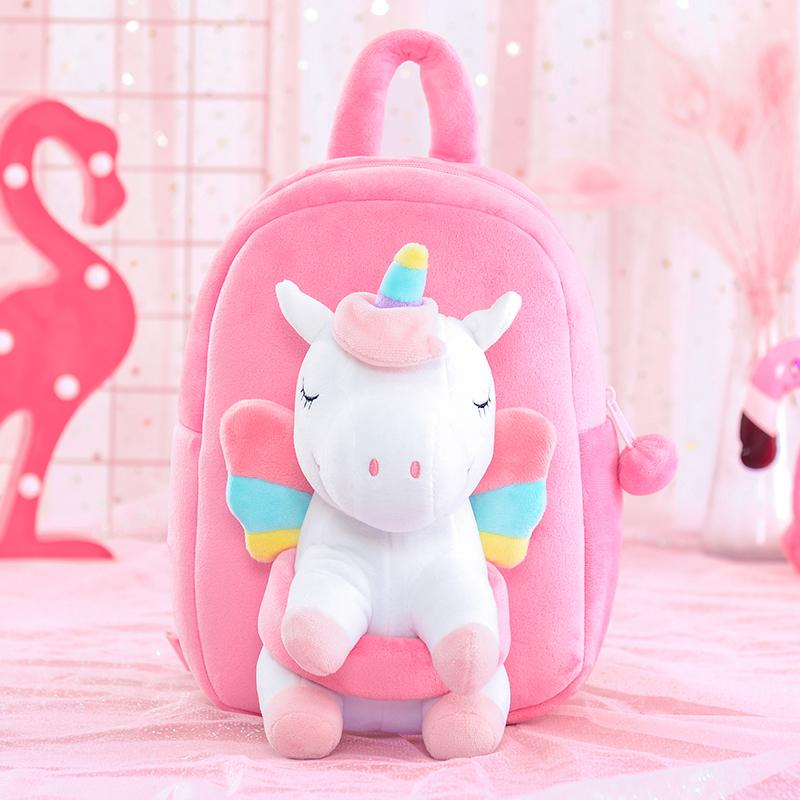 Toddler Doll Baby Girl Gift Christmas Gifts Birthday Gifts for 0 to 6 Years Girls Sitting Unicorn White Doll with Pink Pocket 9 Inches