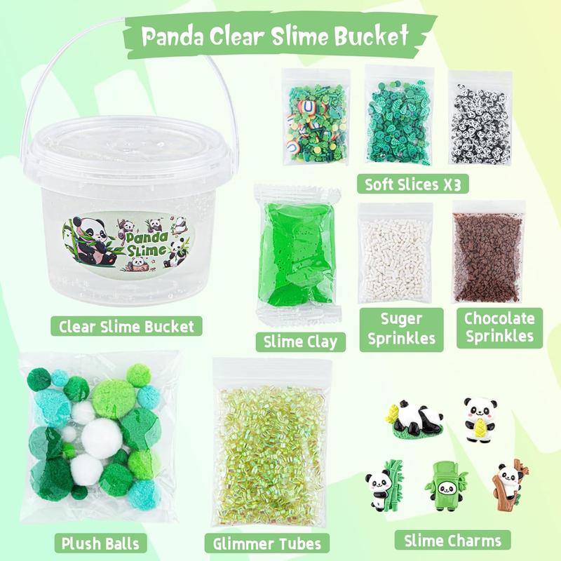 Purple Slime Kit, Clear Slime Bucket, Slime Party Favors for Kids, Crunchy Slime Includes 10 Packs of Slime Add-ins, Sensory Toys Birthday Easter Hallowmas for Girls Gift & Boys Gift