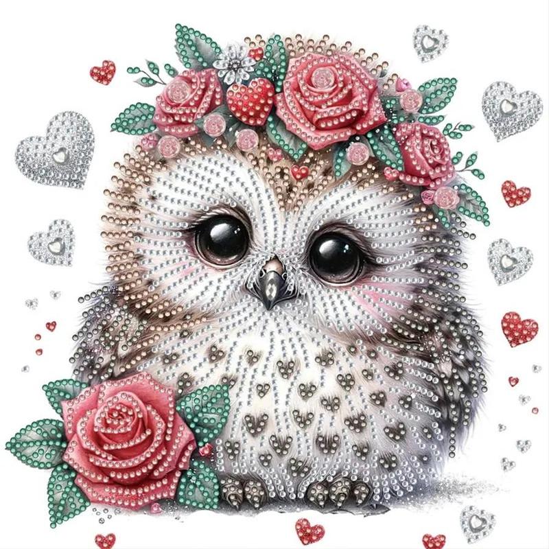 Owl Pattern Diamond Arts Colorful Painting Kit without Frame, 5D Animals Diamond Arts Crafts, DIY Home Wall Decorations