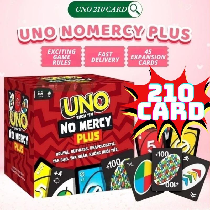 UNO NO MERCY - 210 Card Legendary Edition | The Ultimate Battle of Strategy & Chaos - TOP BOARD GAME