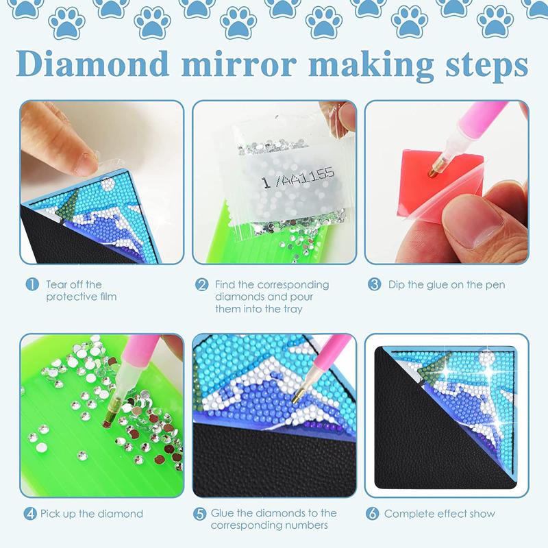 Rhinestone Diamond Art Painting Corner Bookmark, 8 Counts set DIY Diamond Art Painting Book Mark, DIY Decorative Art Craft Kit for Adults