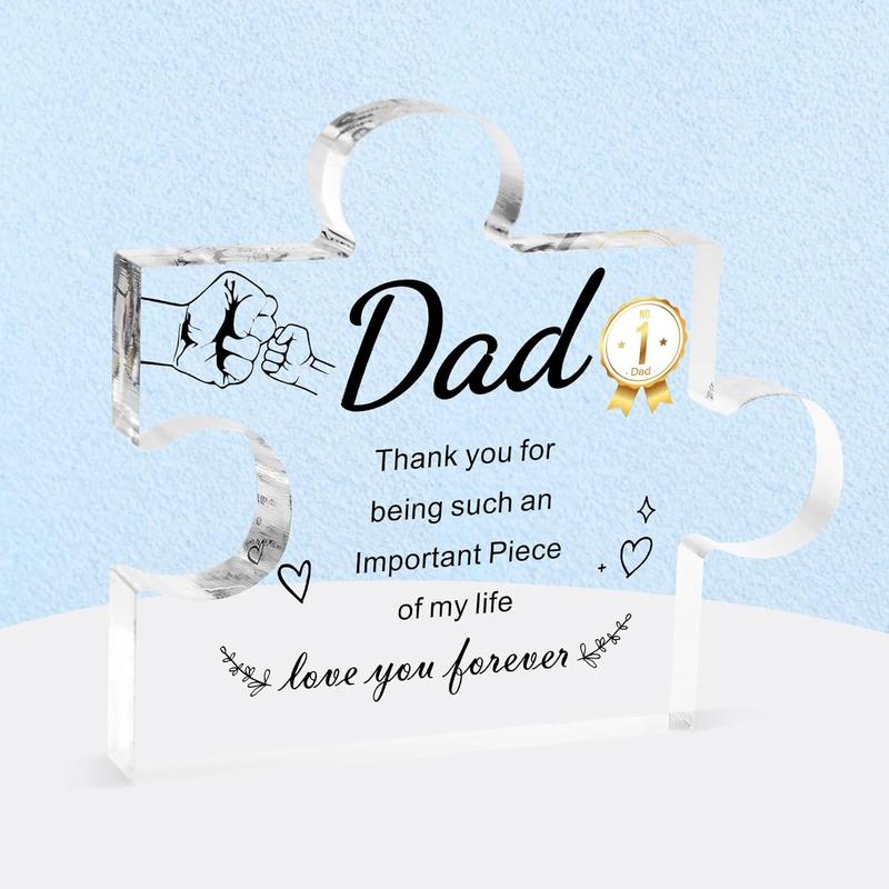 Clear Acrylic Puzzle Ornament, Hand & Letter Design Decorative Ornament, Home Decor for Living Room & Bedroom & Office