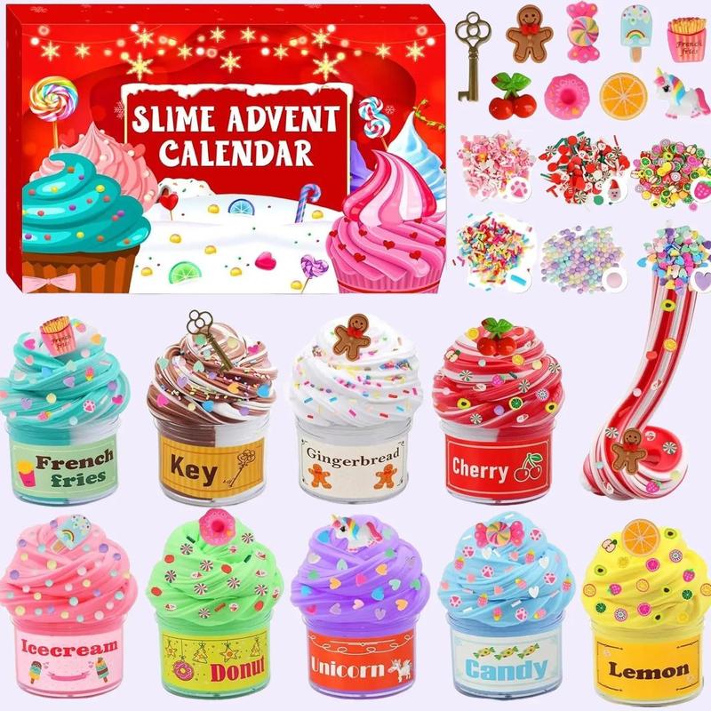 Kids Advent Calendar 2024 – DIY Slime Christmas Countdown Calendar with Butter Slime Kit and Charms, Fun Party Favors & Stocking Stuffers Xmas Gifts for Boys, Girls, and Teens