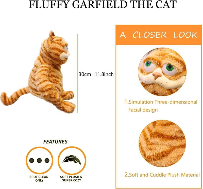 Christmas present:Striped Garfield plush toy - derived from classic anime - suitable as a gift for others