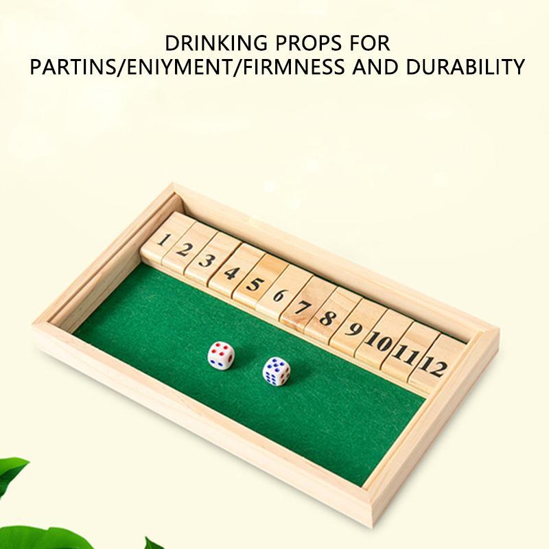 Wooden Number Board Game, 1 Box Double-sided Flipping Card Board Game, Drinking Game for Party, Party Game Supplies, Christmas, Christmas Gift