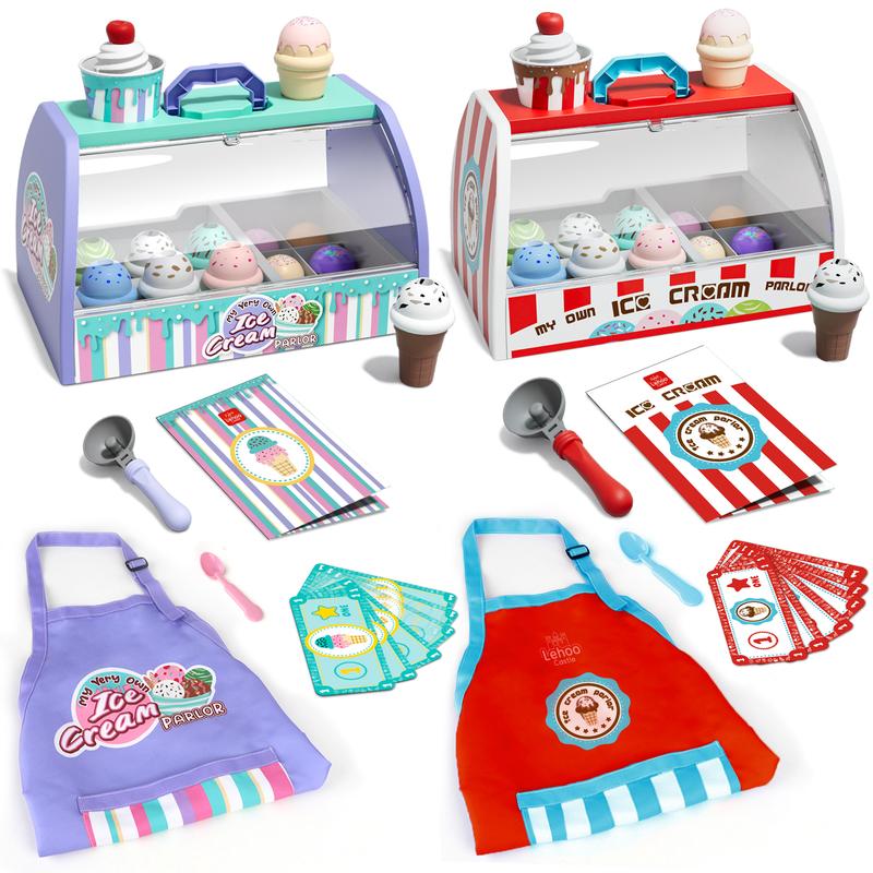 Lehoo Castle Ice Cream Toys for kids, Ice Cream Play Set for Kids, Play Ice Cream Counter Shop, Kitchen Accessories For Kids, Pretend Play, Sweet Treats Ice Cream Parlour