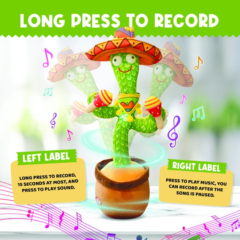 Dancing Cactus Toys, A Cactus That Can Dance, Sing, Twist, and Shine 120 English Dance Recordings Learn to Speak