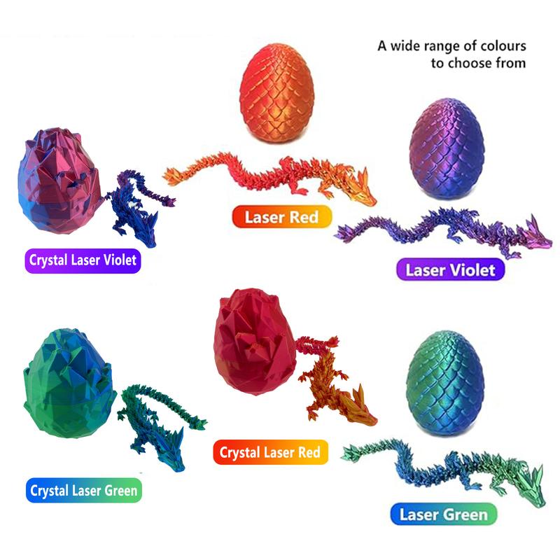 3D Printed Dragon Egg Toy, Surprise Dragon Eggs with Dragon Inside, Executive Dragon Fidget Desk Toys Easter Eggs,3D Printed Dragon Egg Fillers,Mystery Articulated Crystal Dragon Eggs with Dragon Inside,for Gifts, Home, Office Decor