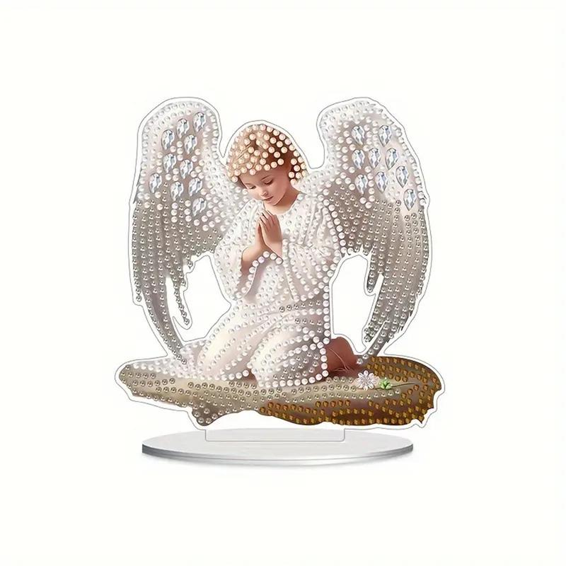 Angel Design 5D Diamond Arts Colorful Painting Table Ornament, 1 Count DIY Diamond Arts Colorful Painting By Digital Kit, DIY Decorative Art Craft for Home Decor