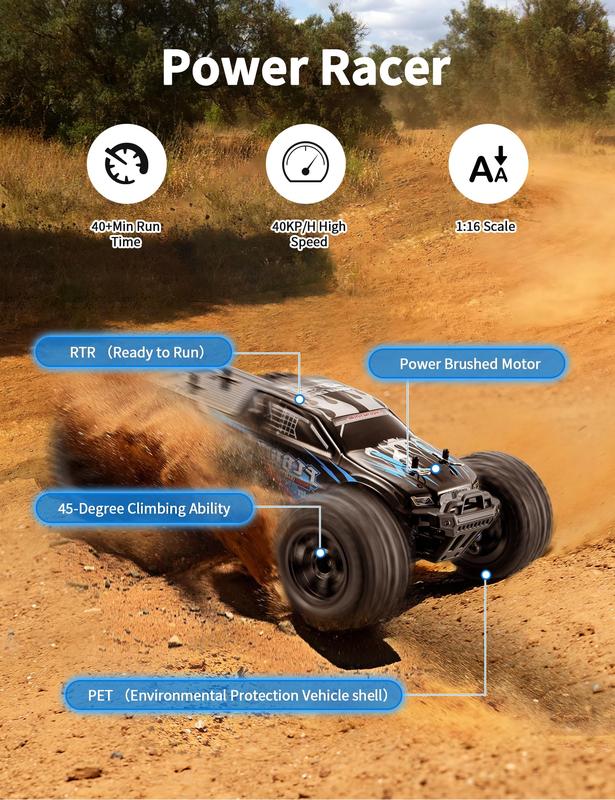 Remote Control Car, 1:16 1:18 Scale Adult Childrend High Spee4WD Remote Control Car, 40+KMH, All Terrain Off-road Waterproof RC Monster Truck, 2.4GHz Fast RC Car, Suitable for All Ages, Gift for Boys 8-12 Years Old