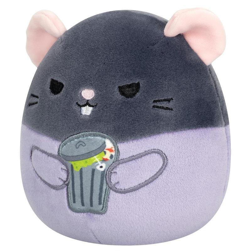 Squishmallows 5-Inch Select Series - Ralphie the Grey Rat Holding Trash Can