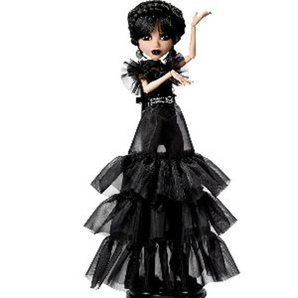 Monster High HXJ03 x Wednesday Collectible Rave'N Wednesday Doll in Black Gown