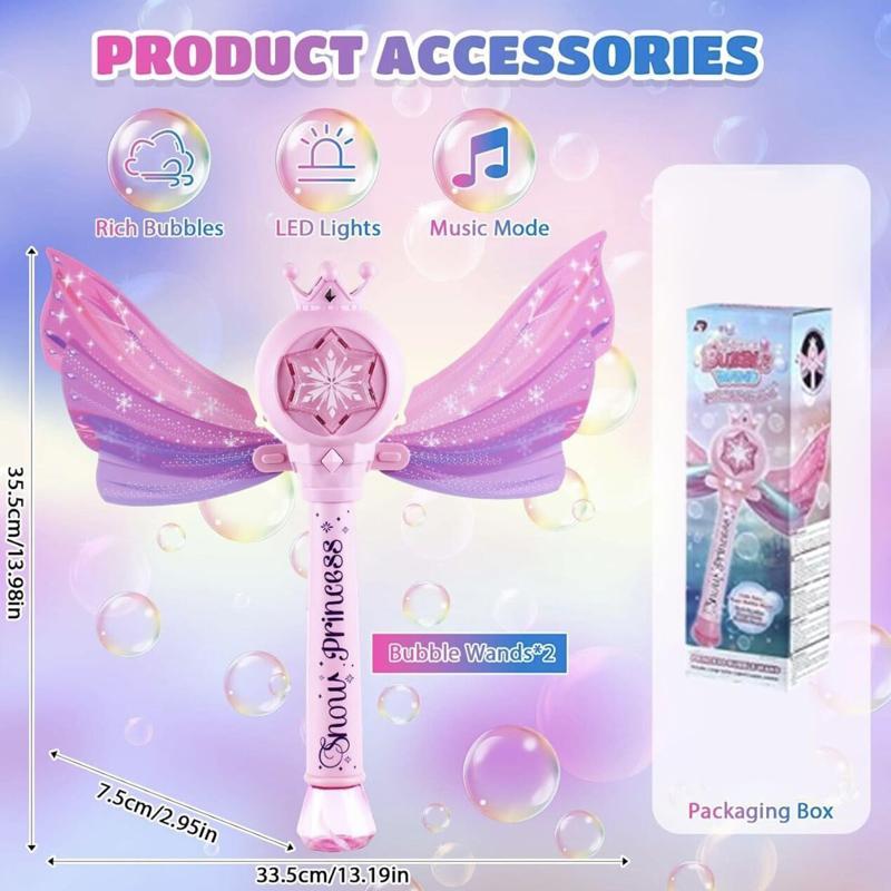 Fairy Bubble Stick with LED Lights & Music Mode, Bubble Blower Outdoor Toy, Creative Birthday and Holiday Gift Options