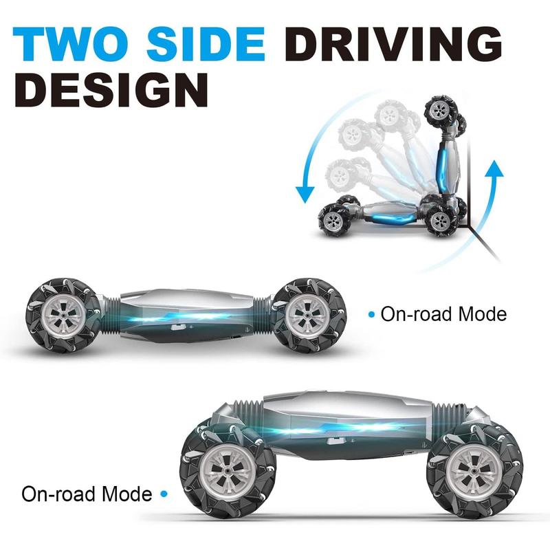 1:10 Scale Gesture Sensing Rc Stunt Car, 4WD Remote Control Hand Controlled Transform , Double Sided Vehicle 360? Spins with Lights Music, All Terrains Monster Truck for Boys Kids