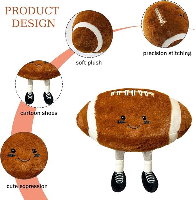 infinity pillows,Jellycat Basketball, American football,Football,Stuff Sport Plushes, Basketball Gifts for Boys and Girls, Soft Sports Pillows Basketball Stuffed Animal Room Decor