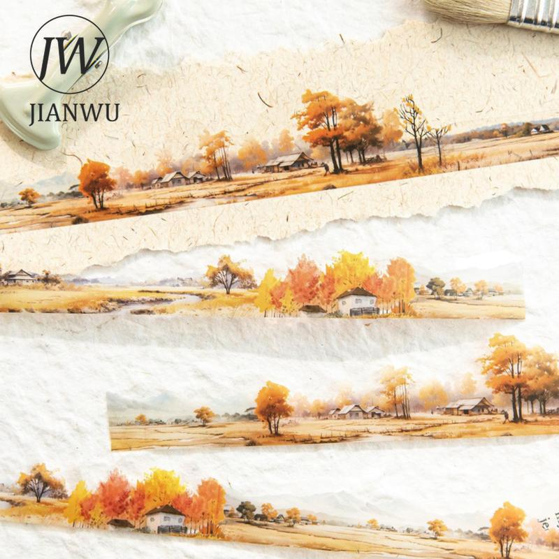 JIANWU 30mm*200cm To The Mountains and  Sea Series Vintage Landscaping Collage Material PET Tape Creative DIY Journal Stationery