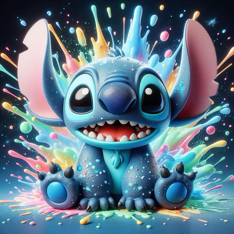 Cartoon Stitch Pattern DIY Diamond Arts Colorful Painting Kit without Frame, DIY 5D Diamond Arts Colorful Painting Kit, Wall Art Decor for Home