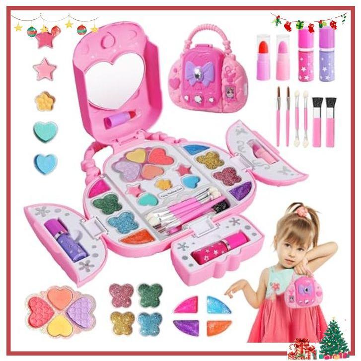 Topsolid Kids Makeup Kit for Girl, Real Washable Makeup for Kids with Mirror, Kids Makeup Sets for Girls 5-8, Princess Toys Cosmetic Set, Christmas & Birthday Gifts Toys for 3 4 5 6 7 8 Year Old Girls