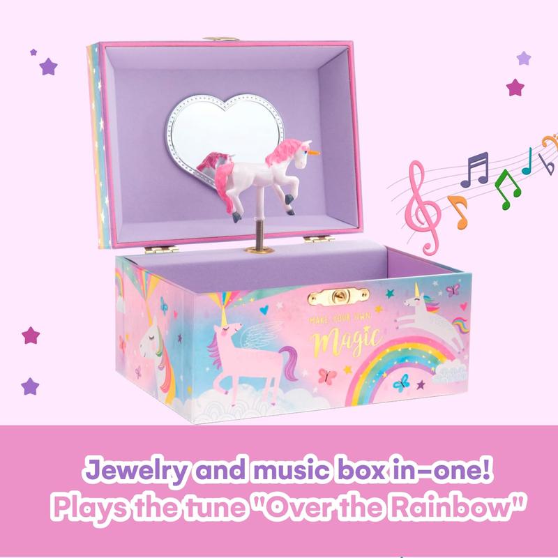 Jewelry Box for Girls, Cotton Candy Unicorn Musical Jewelry Boxes, The Beautiful Dreamer Tune and Spinning Unicorn Doll, Toys for Girls