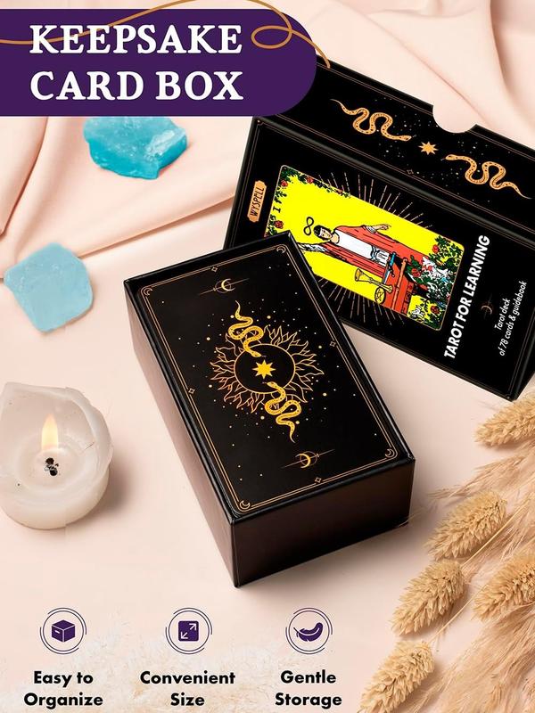 Tarot for Learning - Tarot Cards with Meanings on Them - Beginner Tarot Deck with Meanings on Them - Tarot Cards for Beginners with Guide Book