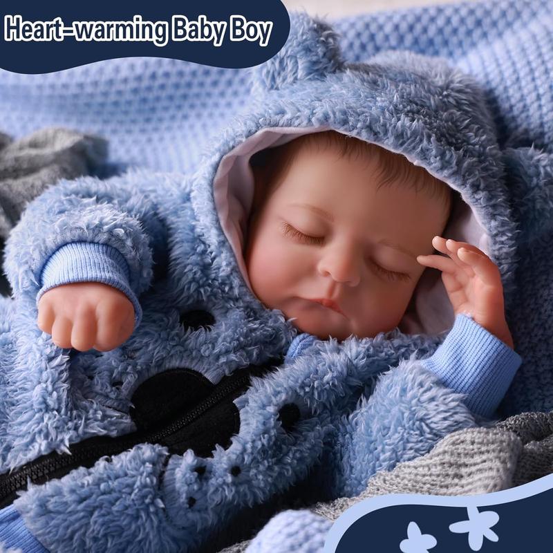 BABESIDE Reborn Realistic Baby Doll Boy - 20-Inch Soft Body Lifelike Newborn Baby Dolls with Cute Blue Clothes for Kids Age 3+ & Collection