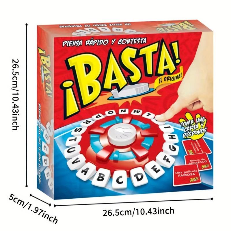 Basta Strategy Board Game, 1 Count Spanish Edition Word Thinking & Quick Letter Challenge, Educational Family Game for Ages 14+ Teenager, Friends, Party