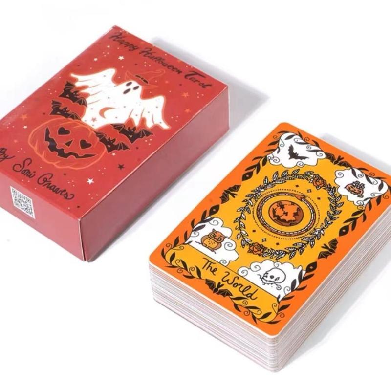 Halloween Themed Tarot Card Game, 1 Box Creative Party Game Card, Party Prop for Halloween Party Graduation Ceremony, Boyfriend Gifts, Gifts for Girlfriend