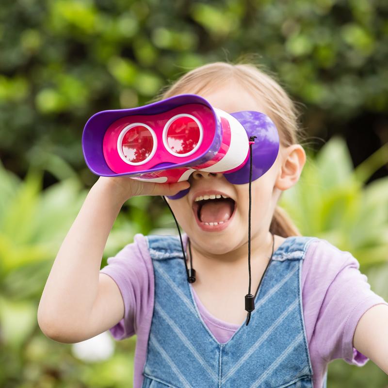 Educational Insights GeoSafari Jr. Kidnoculars Pink Binoculars For Toddlers & Kids, Gift for Toddlers Ages 3+