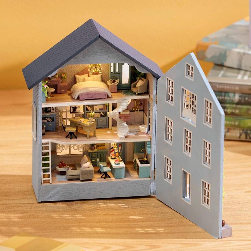 DIY Wooden DIY Miniature House Kit, 1 Box DIY Miniature House Kit, 3D Puzzle, Home Decor Micro Model