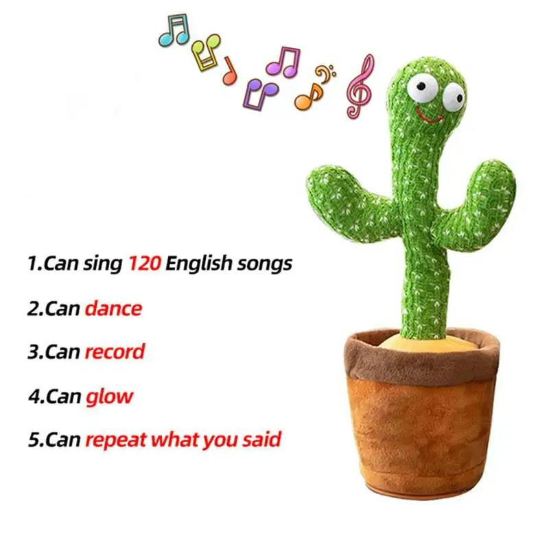 1pcs Dancing and Talking Cactus Toys Children's Electronic 120 Song Gifts