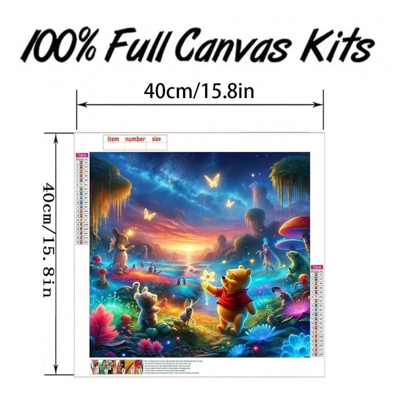 Disney Winnie The Pooh Pattern DIY Diamond Arts Colorful Painting Kit without Frame, 1 Set DIY 5D Diamond Arts Colorful Painting for Bedroom Wall Decor