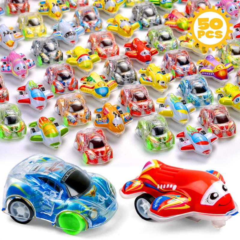 50 Pack Toy Cars Mini Pull Back Cars, Party Favors for Kids, Small Racing Car Carnival Prizes Classroom Rewards, Pinata Stocking Goodie Bag Stuffers Birthday Toys for Girls Boys