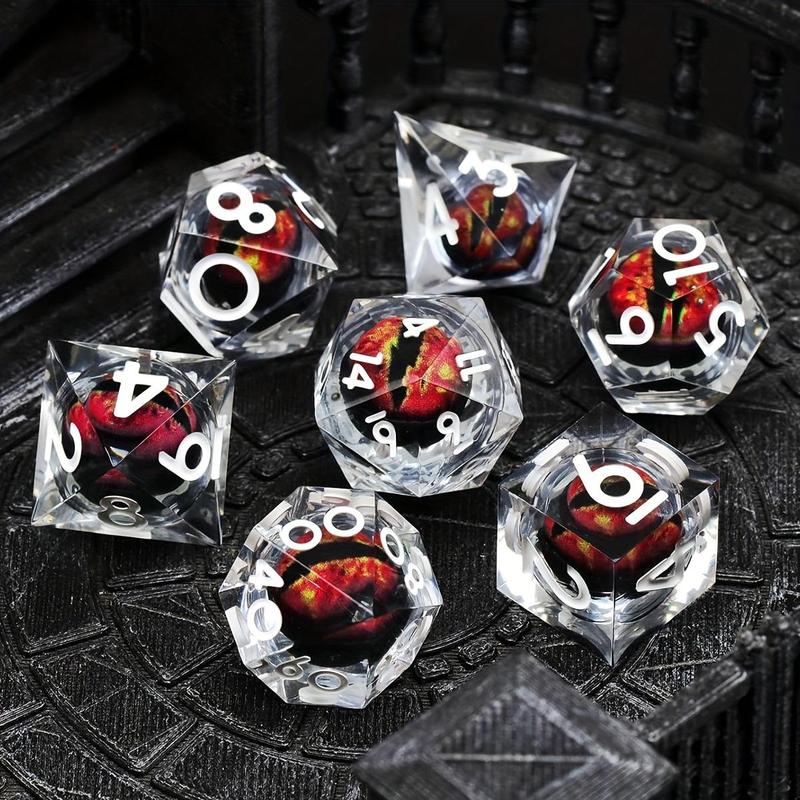 Dice Set, 7 Counts set Clear Resin Dice, Polyhedral & RPG Dice, Game Dice for D&D and Fantasy Games, Perfect Gift for D&D Enthusiasts