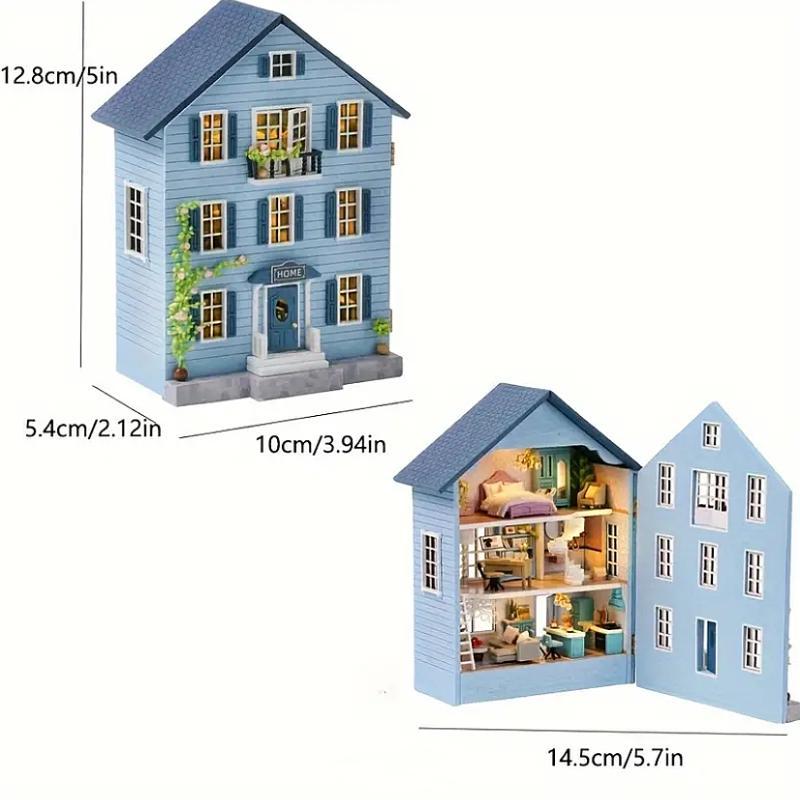 DIY Wooden DIY Miniature House Kit, 1 Box DIY Miniature House Kit, 3D Puzzle, Home Decor Micro Model