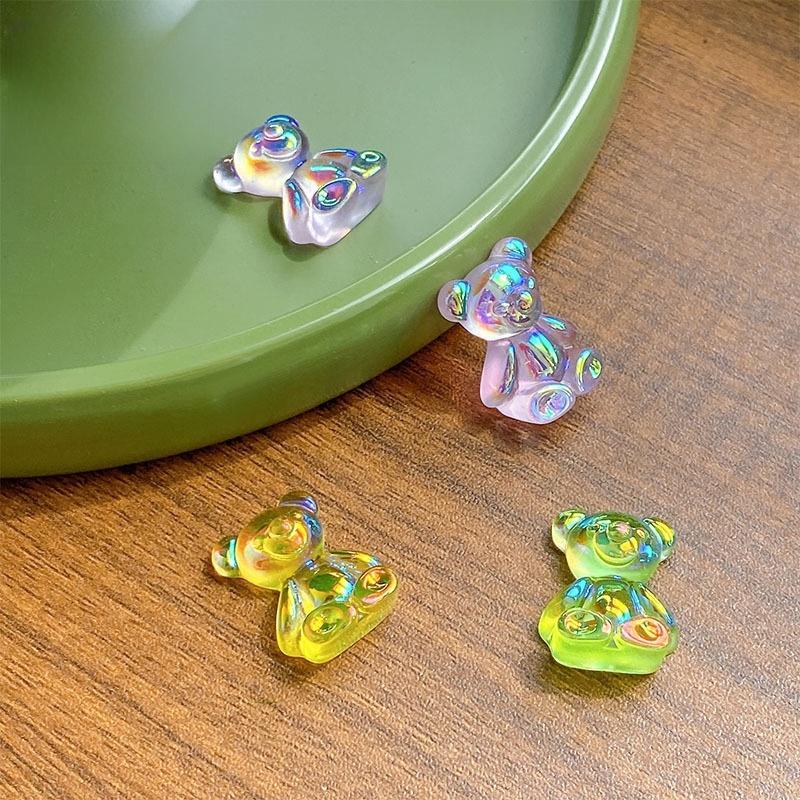 Luminous Bear Design Resin Ornament, 30 50pcs Cute Bear Decoration, DIY Decorative Accessories for Fish Tank & Car & Room